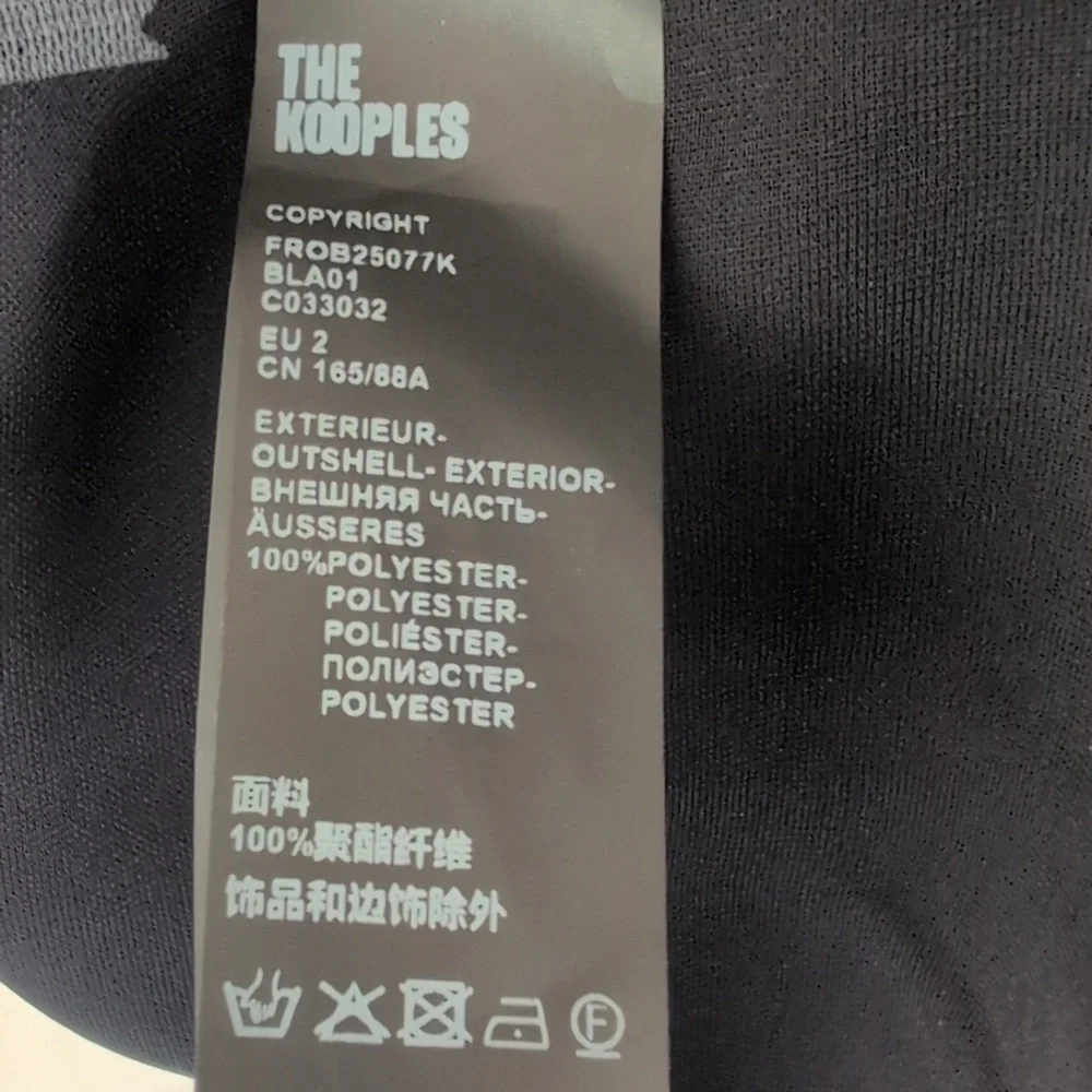 NWT THE KOOPLES Black Glam V-Neck Mini Dress‎ Size FR2/US6